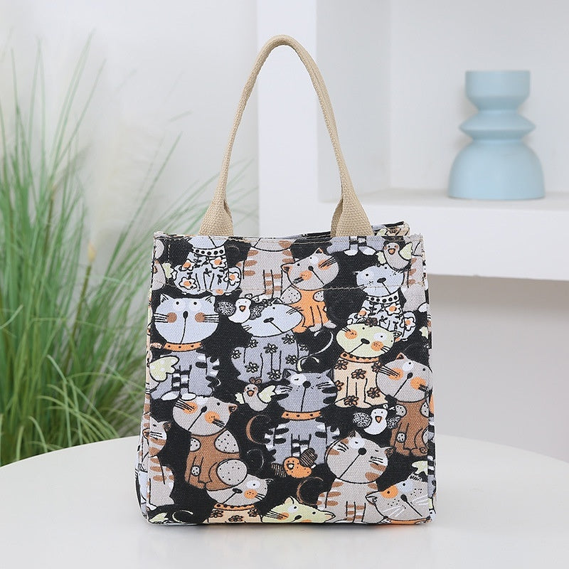 Cartoon Print Large Capacity Portable Handbag for Women