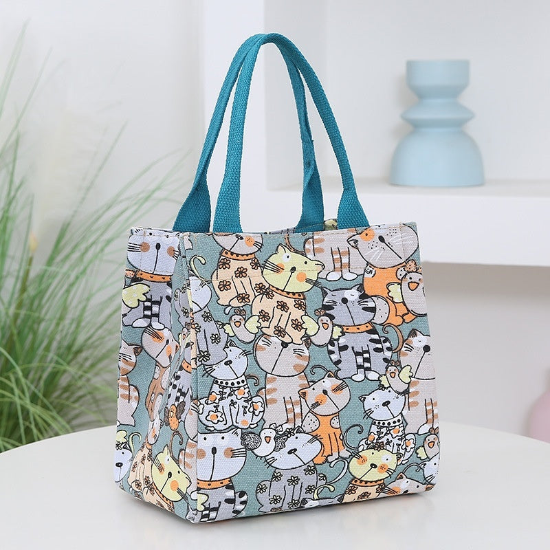 Cartoon Print Large Capacity Portable Handbag for Women