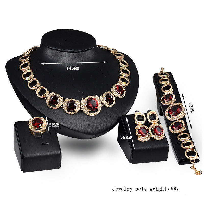 Stunning Artificial Gemstone Jewelry Set for Weddings & Banquets