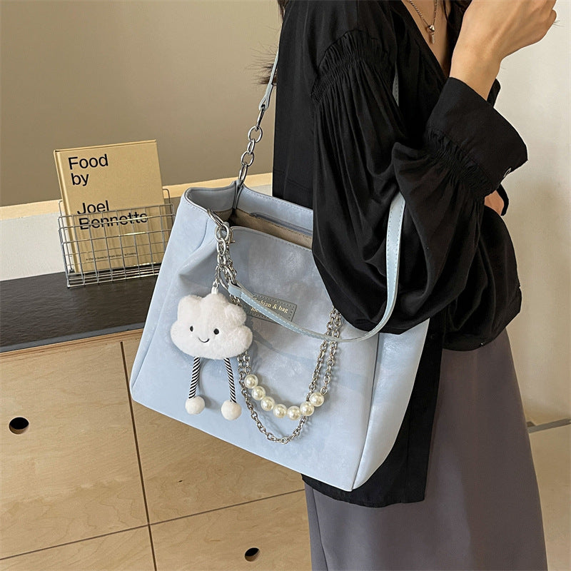 Casual Summer Fashion Tote for Women with Cute Hanging Doll