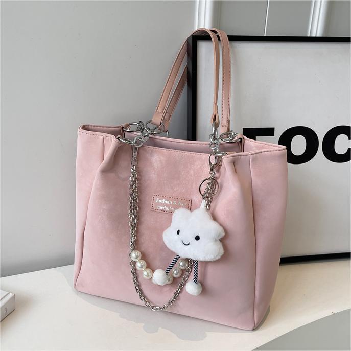 Casual Summer Fashion Tote for Women with Cute Hanging Doll