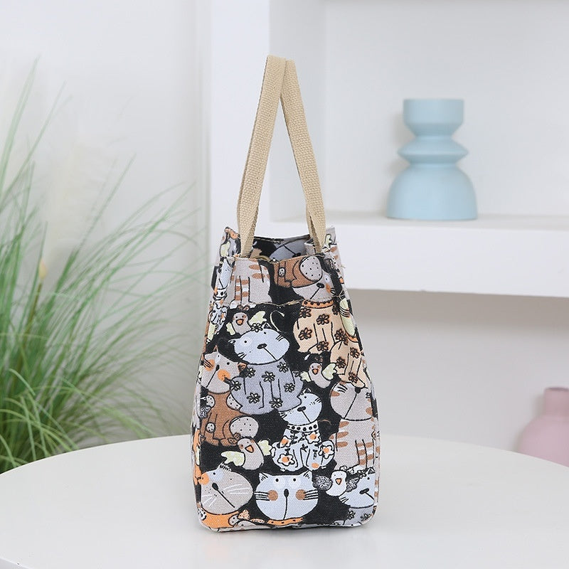 Cartoon Print Large Capacity Portable Handbag for Women