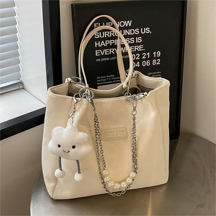 Casual Summer Fashion Tote for Women with Cute Hanging Doll