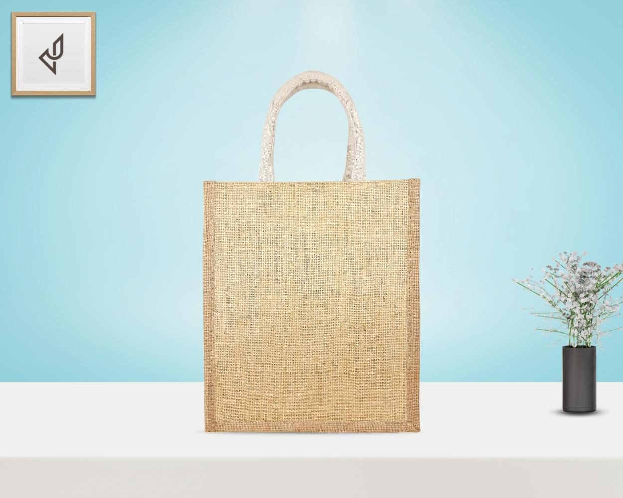 Designer Jute Lunch Bag - Mesmerizing and Pleasant Little Handcrafted Bird with Zipper (10 x 5 x 12 inches)