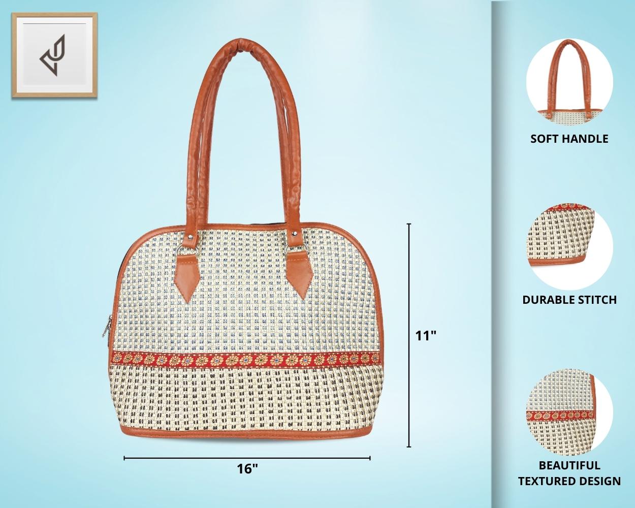 Designer Jute Handbag - An Exceptionally Designed Multi-Purpose Jute Handbag (16 x 12 inches)