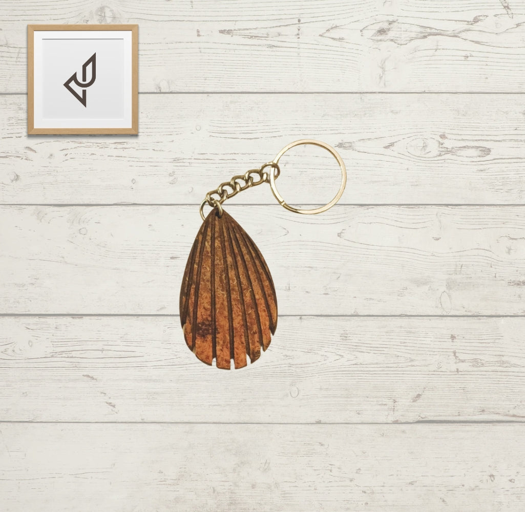 Handcrafted Coconut Shell Keychain - Shell Shape [KC001]