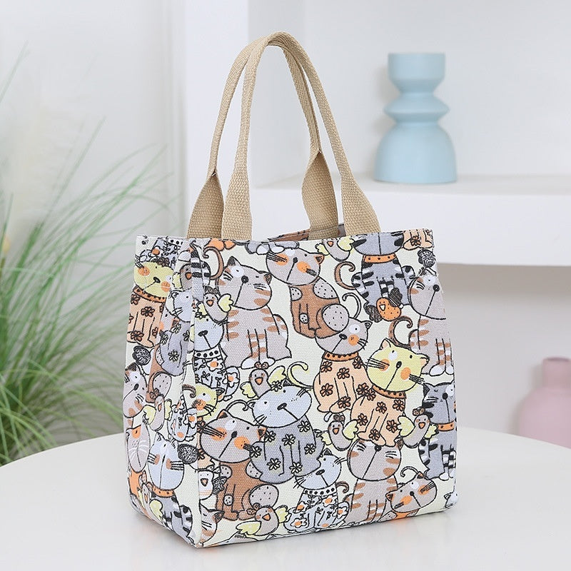 Cartoon Print Large Capacity Portable Handbag for Women