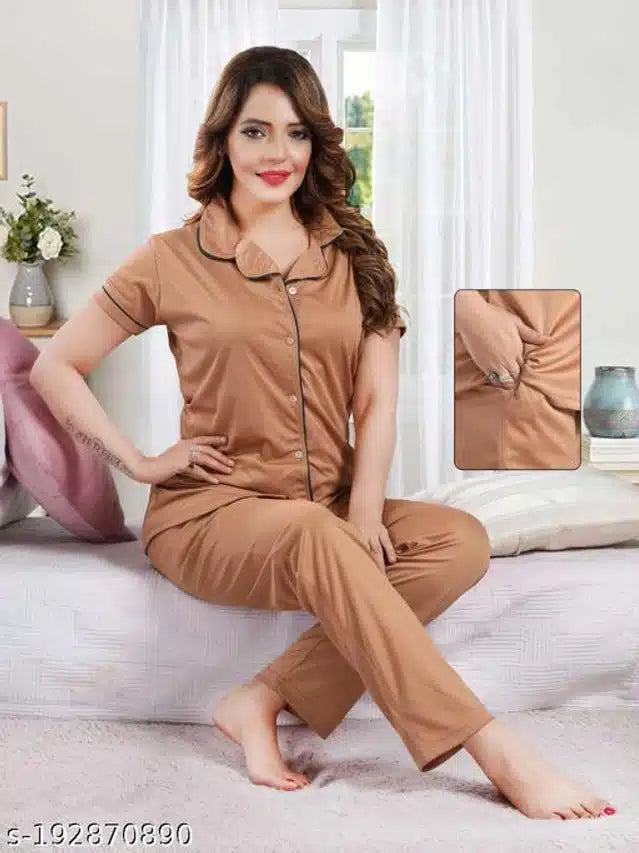 Night Suit for Women (Brown)