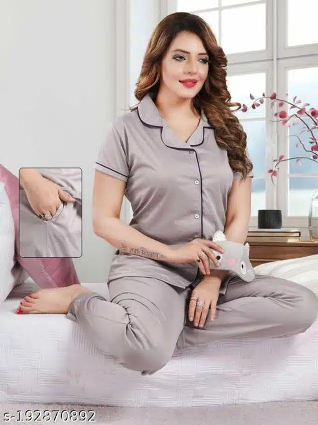 Night Suit for Women (Grey)