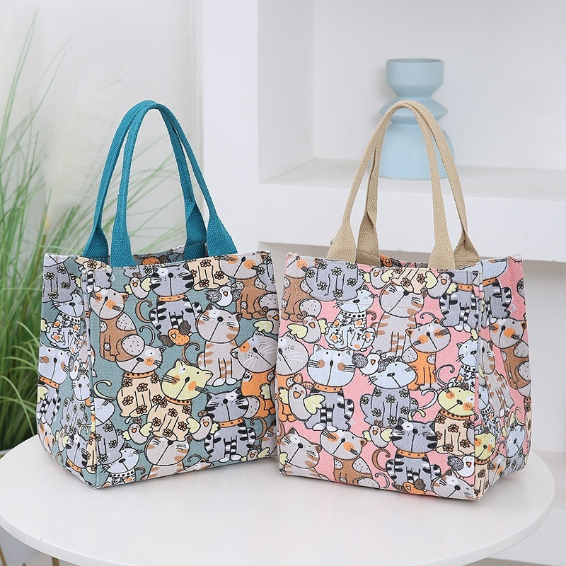 Cartoon Print Large Capacity Portable Handbag for Women