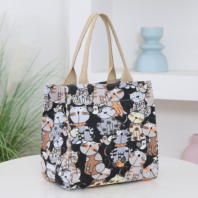 Cartoon Print Large Capacity Portable Handbag for Women